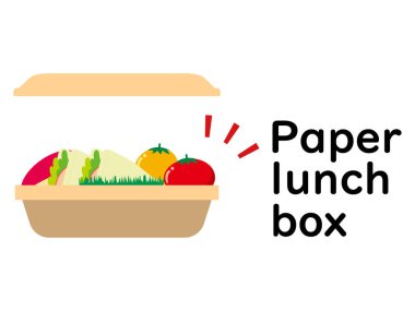Paket yemek paketi kağıttan yapılmış.
