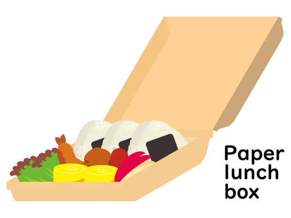 Takeout Lunch Box Made Paper — Stock Vector