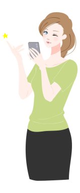 Akıllı telefon tutan bir kadının resmi.