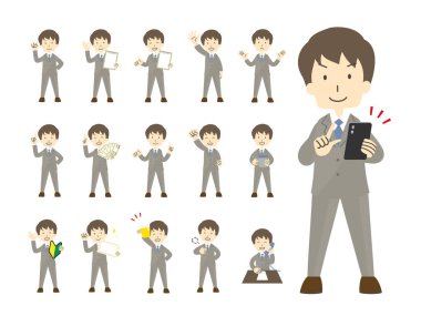 İş adamı tüm vücut resimleme seti