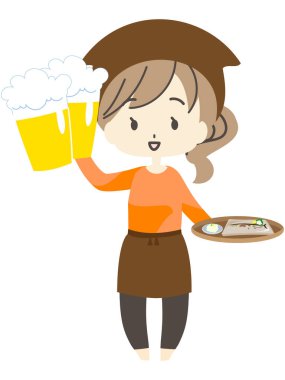 Taverna Üniformasında Çalışan Bir Kadın İmajı