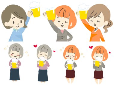Alkol içen kadınların resimleri.