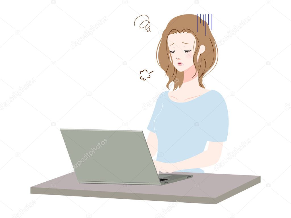Illustration of a woman using a personal computer