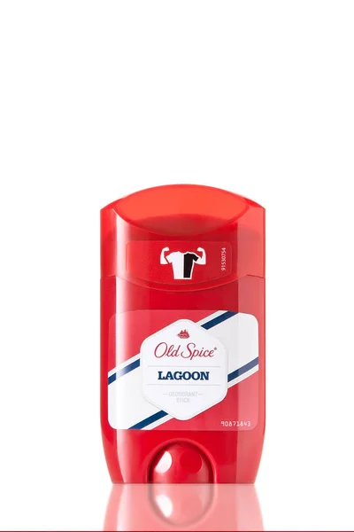 Conteneur Bâton Déodorant Old Spice Old Spice Est Distribué Par — Photo