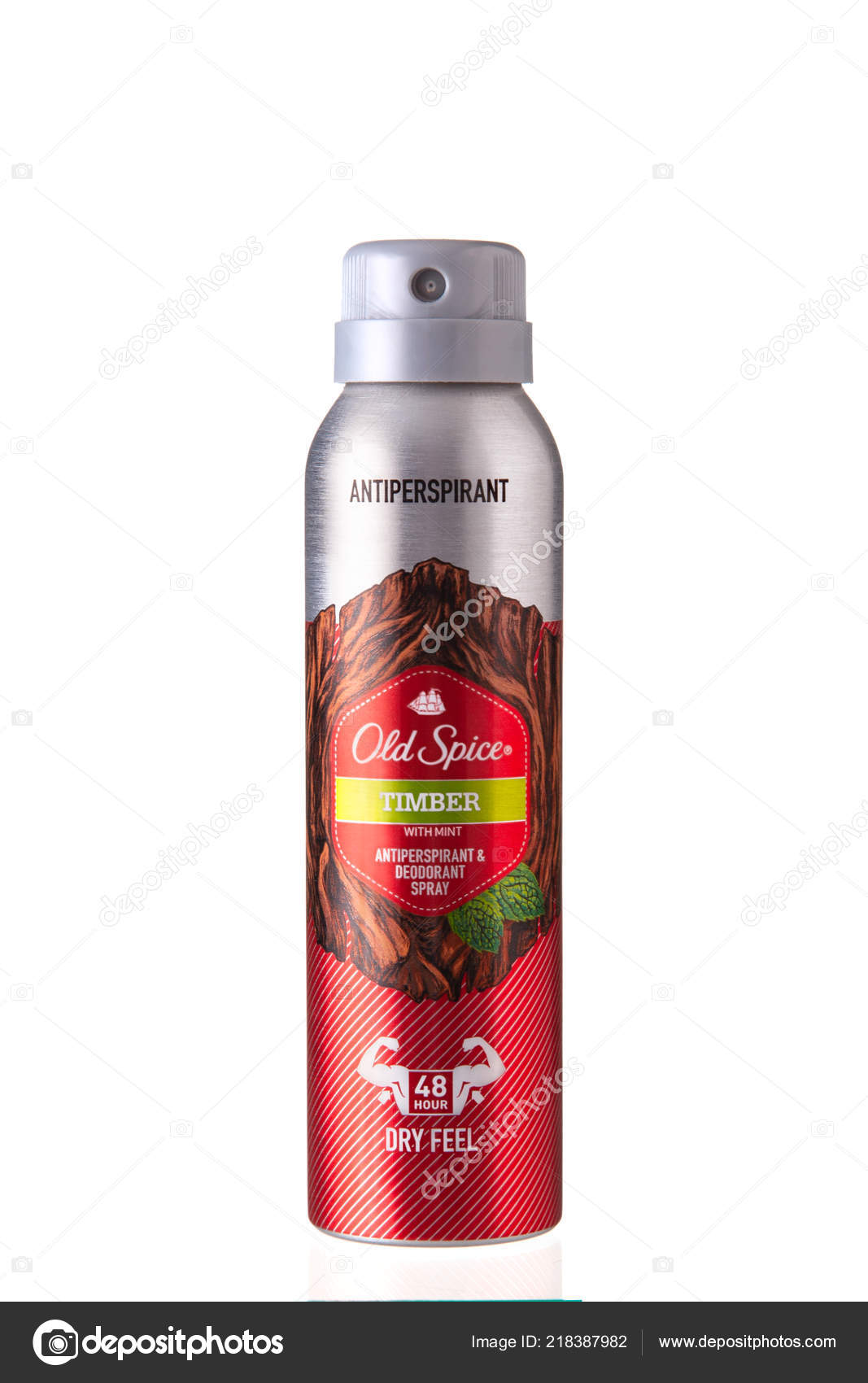Bottle Antiperspirant Deodorant Spray Old Spice Dry Feel 48H – Photo © Korolkov #218387982