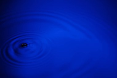 Closeup mavi dalga su halkaları makro, havuzu daire yansımalar. Arka plan iyi fikir.