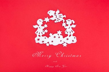 Noel tatlılar, kırmızı bir arka plan iyi bir kart. Yeni yıl.