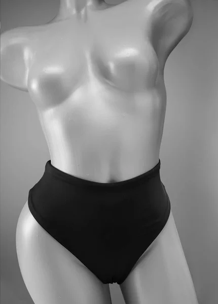 Maniquí Fotos Blanco Negro Ropa Interior Mujer Para Nadar Buena —  Fotos de Stock