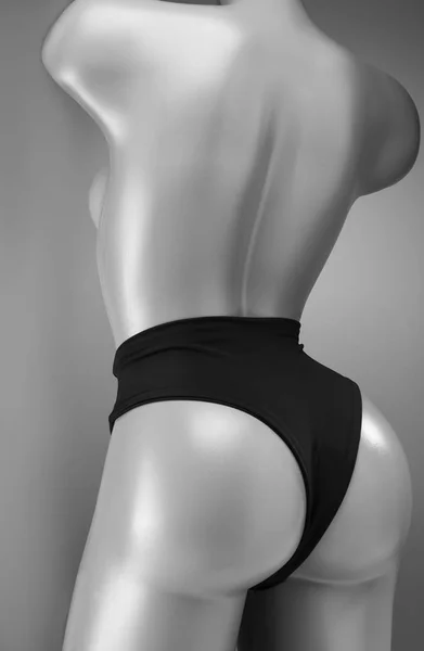 Zwart Wit Foto Dummy Vrouw Ondergoed Zwemmen Goede Kaart Voor — Stockfoto