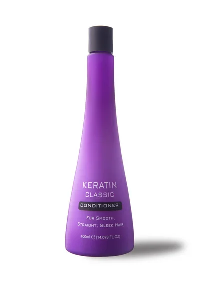 Cosmetica Voor Haarverzorging Schoonheid Gezondheid Paarse Fles Met Een Zwarte — Stockfoto