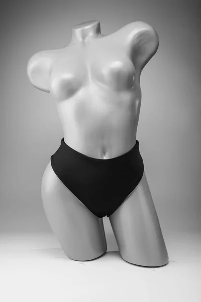 黒と白の写真のダミー 水泳のための女性の下着 ストアの良いカード — ストック写真