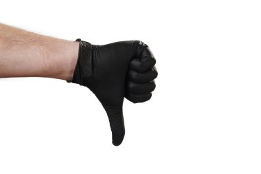 El jest, güvenlik ajansı için iyi reklam gösterir. Eldiven.