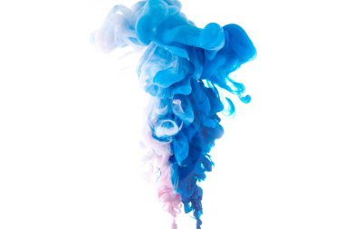 Hareket Rengi suya düşer, mürekkep kıvrılır, mürekkep soyutlanır. Suyun altında süslü bir mürekkep bulutu.