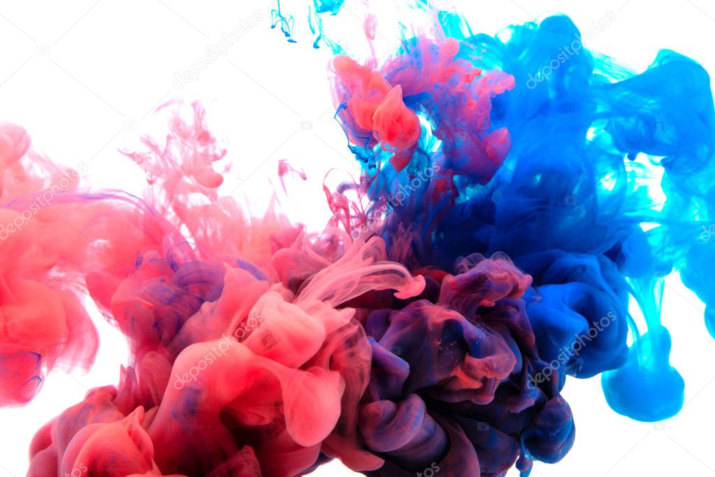 Motion Color drop in water,Ink swirling in ,Colorful ink abstraction.Fancy Dream Cloud of ink under water