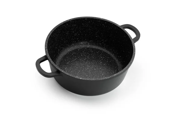 Запіканка для кухні з конопель чавунна чорна сталь ізольована — стокове фото