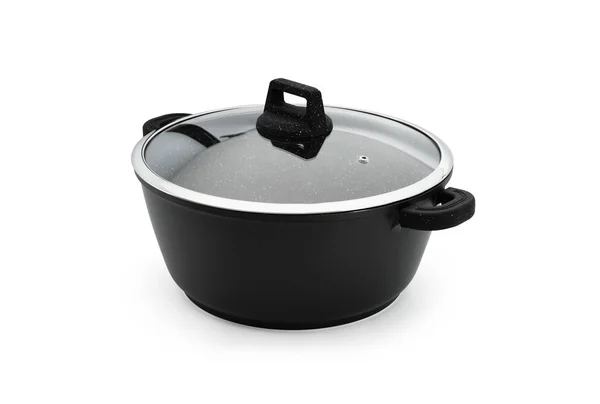 Запіканка для кухні з конопель чавунна чорна сталь ізольована — стокове фото