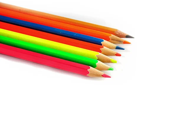 Färga pensil isolerad på vit bakgrund. — Stockfoto