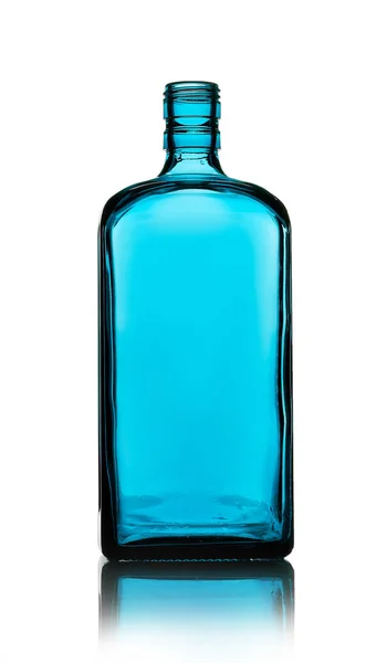 Empty glass bottle for drinks on a white background. — Stock Photo, Image