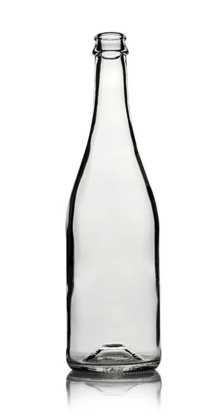 Empty glass bottle for drinks on a white background. — Stock Photo, Image