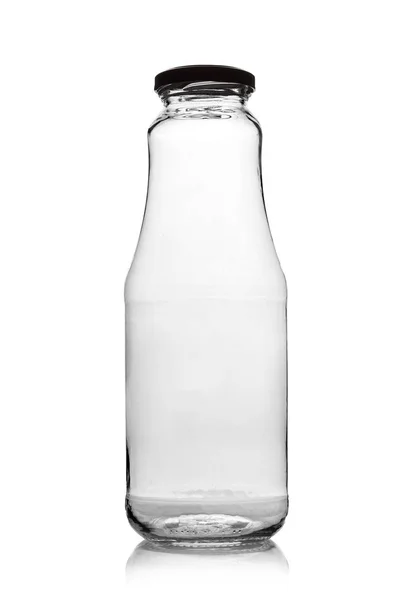 Empty glass bottle for drinks on a white background. — Stock Photo, Image