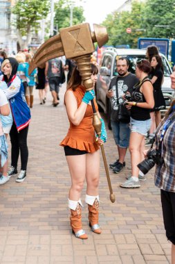 Odessa, Ukrayna - 13 Temmuz 2019 Natsu Nami 9 japon anime çizgi roman gösterisi.