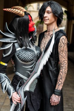 Odessa, Ukrayna - 13 Temmuz 2019 Natsu Nami 9 japon anime çizgi roman gösterisi.