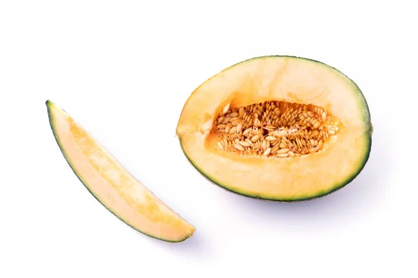 Cut Natural Melon, un producto saludable lleno de vitaminas . —  Fotos de Stock