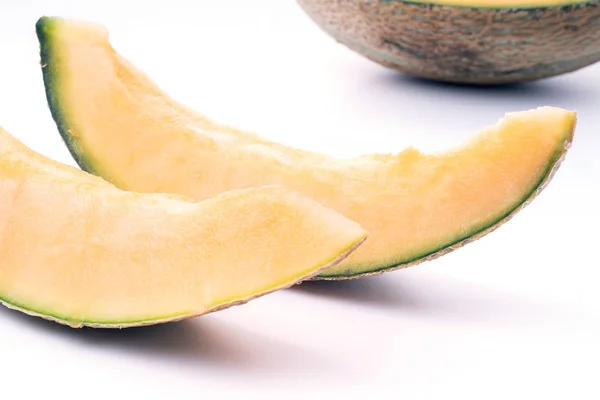 Cut Natural melon, en hälsosam produkt full av vitaminer. — Stockfoto