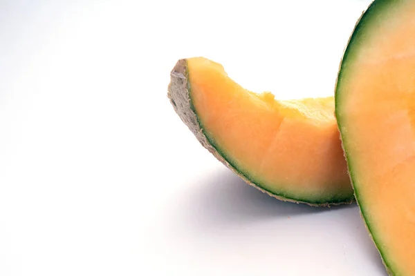 Cut Natural melon, en hälsosam produkt full av vitaminer. — Stockfoto