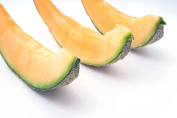 Cut Natural melon, en hälsosam produkt full av vitaminer. — Stockfoto