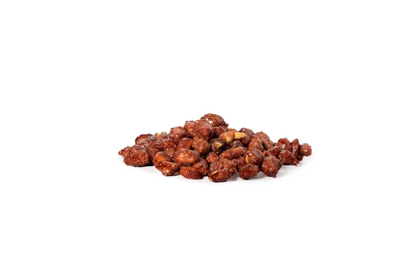 Söta jordnötter i karamell och sesamfrön. På ett vitt bakgrundsoisolat. En njutning för alla semester. — Stockfoto