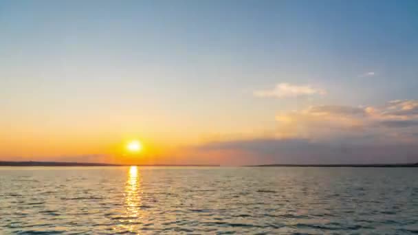 Fantastisk Naturskön Solnedgång Över Havet Med Moln Odessa Ukraina Tid — Stockvideo