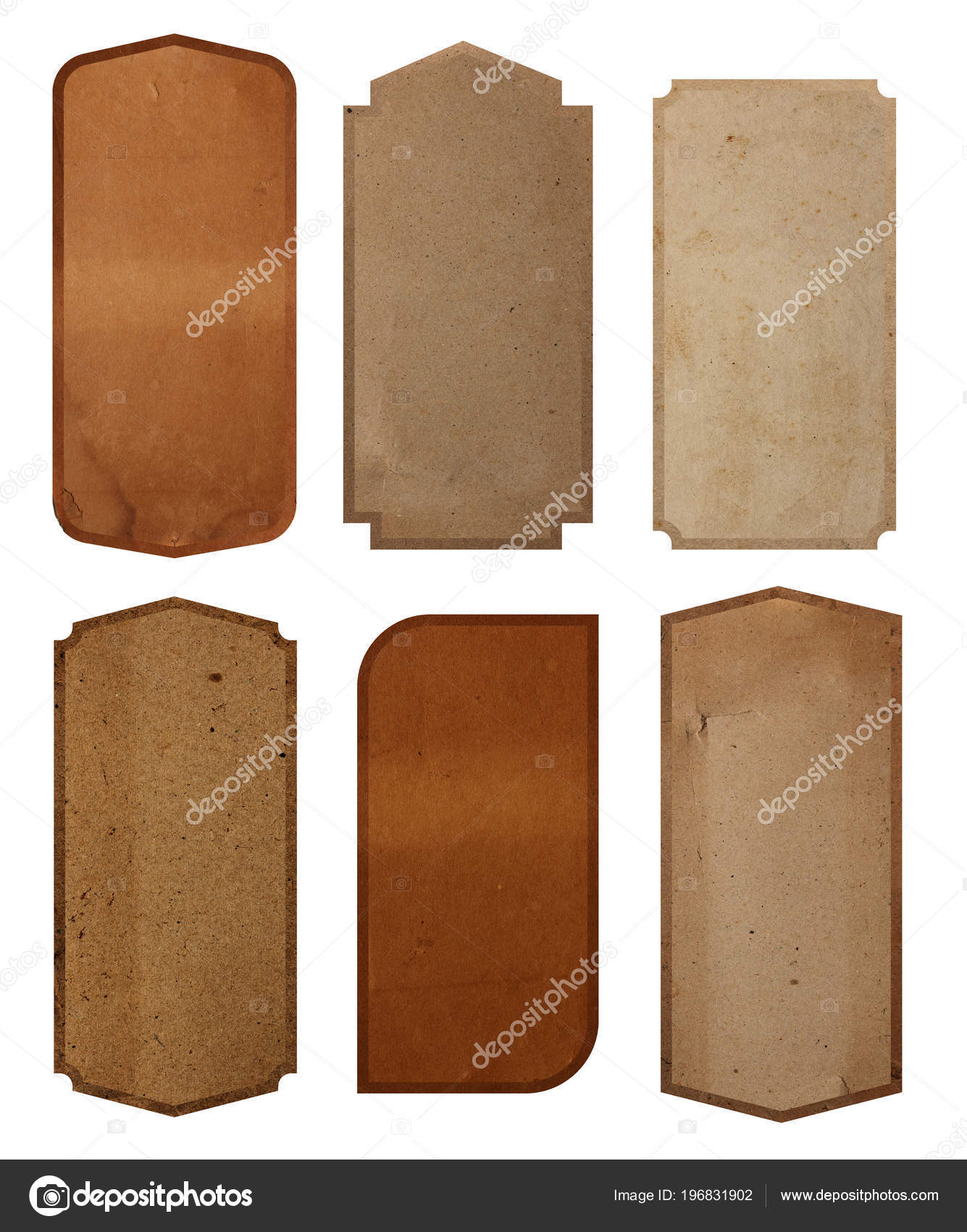 Vintage Label Design Paper Texture Background Isolated White Stock ...