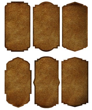 Vintage çerçeve sınır tasarlamak, beyaz arka plan üzerinde izole deri kümesi etiketleri                  