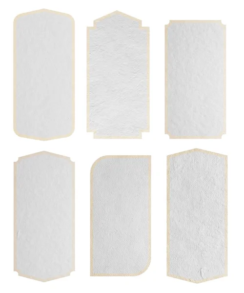 Etykiety Papierowe Ramki Retro Tagi Design Białym Tle — Zdjęcie stockowe