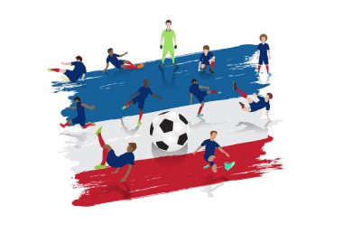  Vektör futbol oyuncu takım Fransa bayrağı arka plan ile