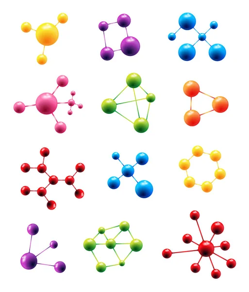 Segno Modello Della Struttura Della Molecola Vettoriale Molecole Nella Scienza — Vettoriale Stock
