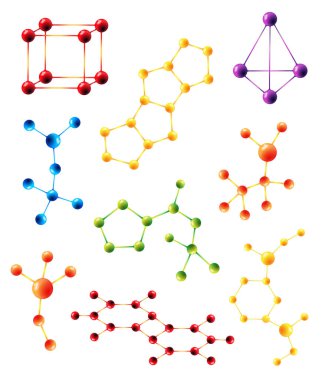 Vektör molekül yapısı modeli işareti, moleküller kimya bilimleri Laboratuvarı fikirler konsepti için