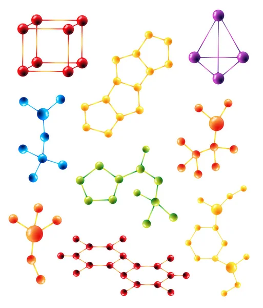 Signo Modelo Estructura Molécula Vectorial Moléculas Ciencia Química Para Concepto — Vector de stock