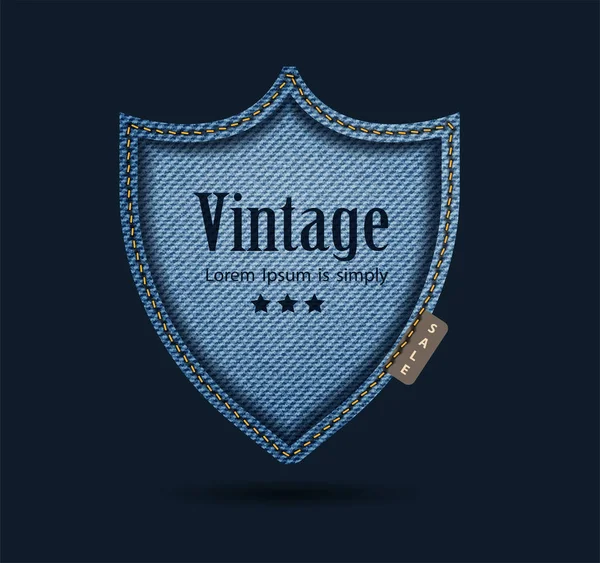 Vector Jeans Shield Icon Protect Guard Sign Layout Template Design — Image vectorielle