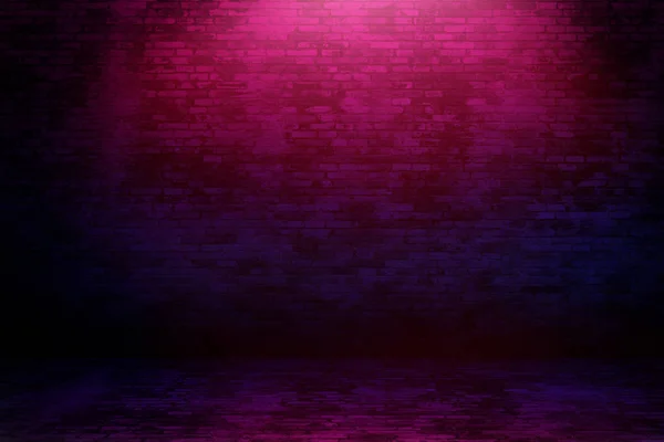 Brick Wall Texture Background Neon Light — Stock Photo, Image