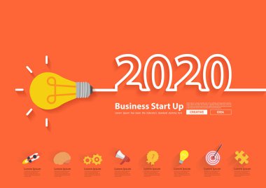 2020 yeni yıl yaratıcı ampul fikir tasarımı ile