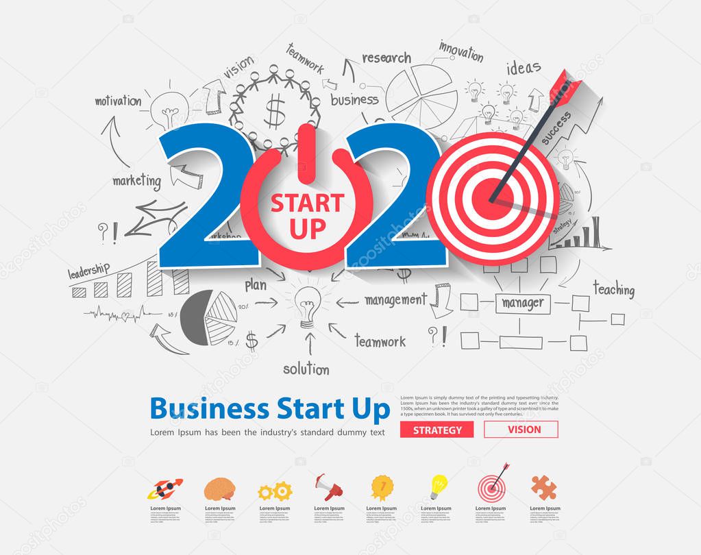 2020 new year startup and target market ideas concept design