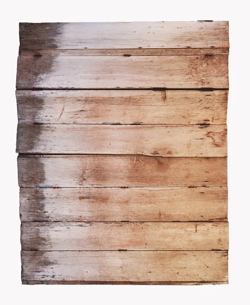 Tablón de madera vieja, aislado sobre fondo blanco — Foto de Stock