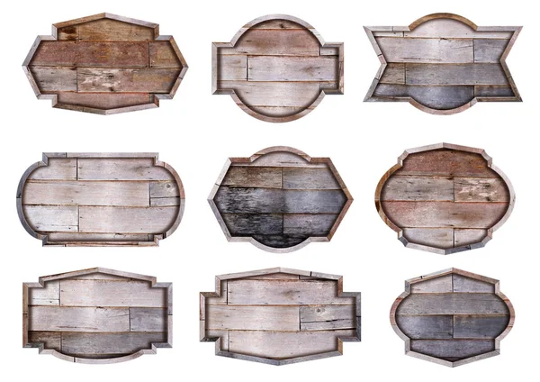 白地に孤立した木製の看板 — ストック写真
