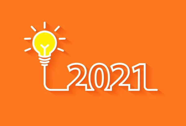 2021 Ano Novo Criatividade Lâmpada Inspiração Ideias Conceito Ilustração Vetorial —  Vetores de Stock