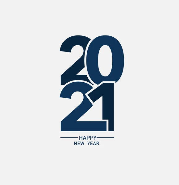 2021 Frohes Neues Jahr Logo Text Design Vektorillustration — Stockvektor