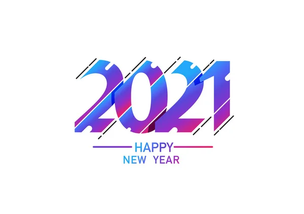 2021年快乐新年标志文字设计 矢量图解 — 图库矢量图片