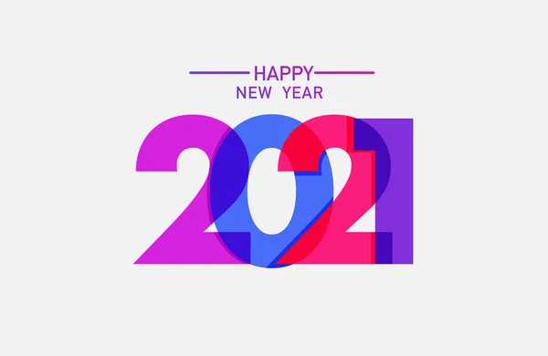 2021 Glückliches Neues Jahr Text Design Vektor Vorlage — Stockvektor