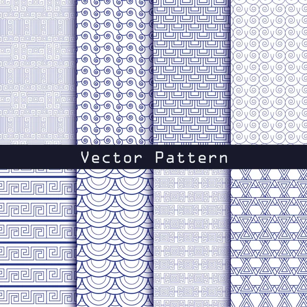 Padrões Geométricos Minimalistas Sem Costura Vetorial — Vetor de Stock